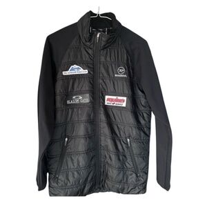 Rossignol Racing Nordic Ski Jacket with ski club patches Quilted sz 16
